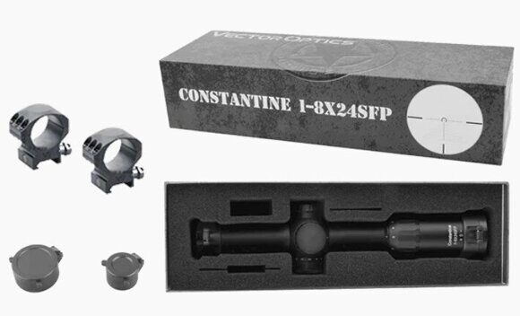 Оптический прицел Vector Optics CONSTANTINE 1-8x24 (30 мм) SFP, марка VOS-EHT (SCOC-27) + кольца 120-6
