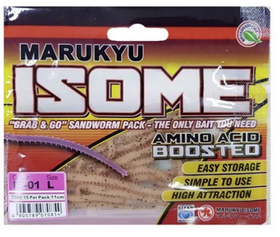 Силиконовые приманки MARUKYU POWER ISOME XL IS-01 #7090 NATURAL PINK