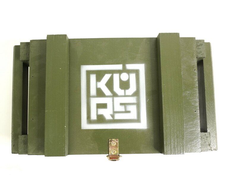 Деревянный ящик в военном стиле 240x160x55 мм KURS